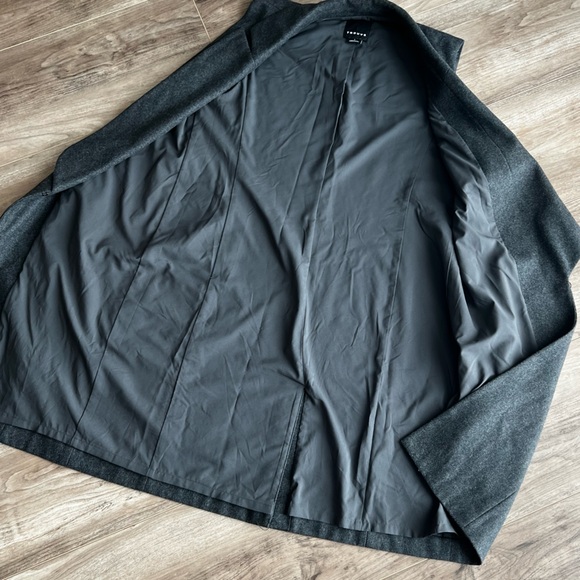 Trouvé sleeveless wool blend long vest jacket with lapel and hook closure Large - Picture 10 of 14